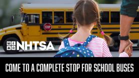 Come to a complete stop for school bus graphic