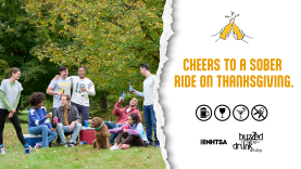 Cheers to a sober ride on Thanksgiving graphic